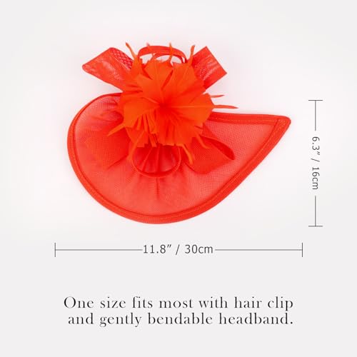 Image of DRESHOW Women Fascinator Hats Tea Party Hat Vintage Pillbox Hat Headband for Cocktail