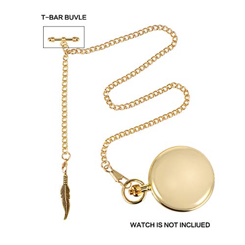 Reloj de bolsillo para traje de caballero con cadena Albert y colgante de hoja 6