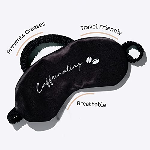 mcaffeine Caffeinating Sleeping Eye Mask, Breathable, Lightweight & Ultra-Comfortable, Gender Neutral & Travel Friendly, Made Of Pure Mulberry Silk - Image 3