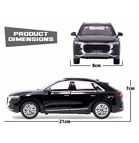 Image of DEUSON ECOM 1:24 Scale Die Cast Metal Toy Car for Kid Model Q8 Light Sound Pullback,Multi