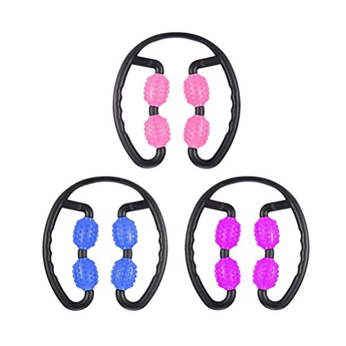 BESPORTBLE 360 Degree Leg Massage Stick 4 Wheel Fitness Equipment Relaxation Clamp Foam Roller Versatile Random Color