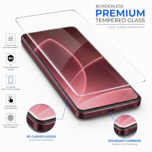 Image of ArmourPro 3D Borderless Tempered Glass for Oppo Oppo F33 Pro and Oppo F33, HD Clear Curved Edge to Edge Screen Protector, 9H Hardness, Oleophobic Coating, Case Friendly | Pack of 1