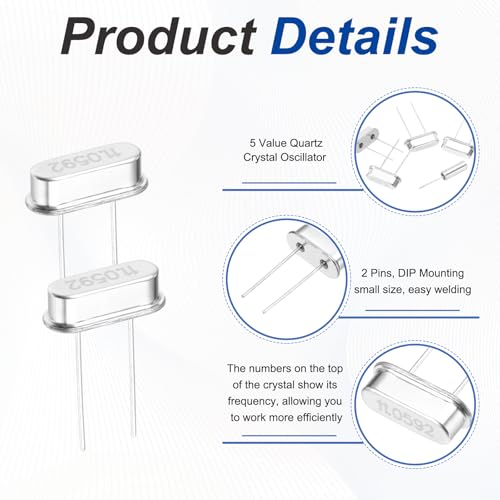 Osciladores de cristal de cuarzo para proyectos de robótica y reparación de placas 3