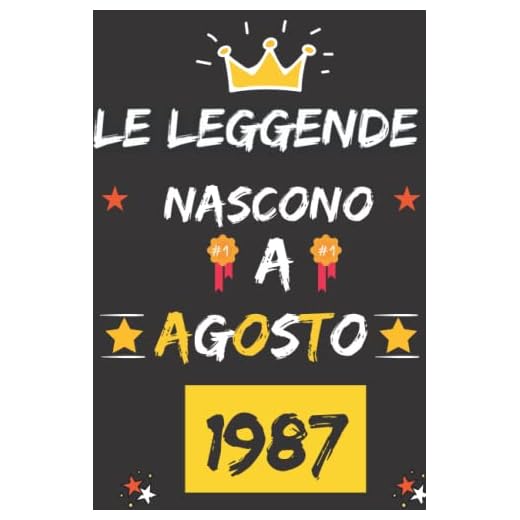 LE LEGGENDE NASCONO A AGOSTO 1987: regali compleanno uomo e donna, 35 anni di compleanno regalo uomo e donna 35 anni, regalo per lui/lei, Taccuino da110 pagine