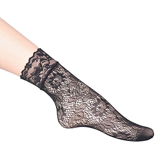 1 Pairs Women Lace Ankle Socks Fishnet Short Stockings Men No Show Socks Size 9-113