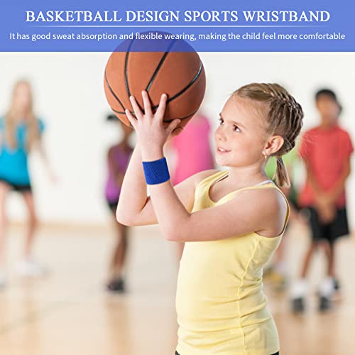 Tinsellns 6 Pieces Sweatbands Kid Wrist Sweatband Sports Sweat Band Bands Wristbands Absorbent Wristband, Elastic Cotton for Gym Basketball Football Tennis Running (Blue) - Image 4