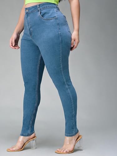 Image of Miss Chase A+ Women's Bootcut High Rise Regular Length Stretchable Denim Jeans