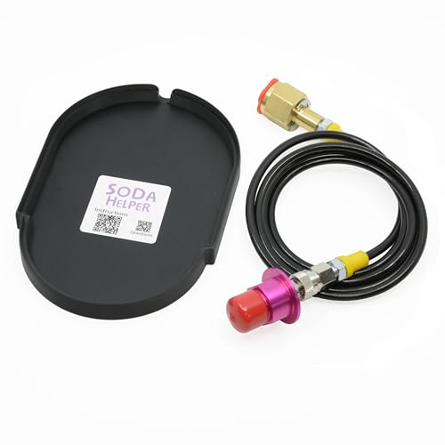CO2 Adapter Hose & Custom Base Kit compatible with SodaStream Terra – Quick Connect Adapter with 60-Inch Food-Grade Hose and Sleek OEM Base for External Canister – Tidy Countertop Solution by Soda Helper - Used condition - US$26.60