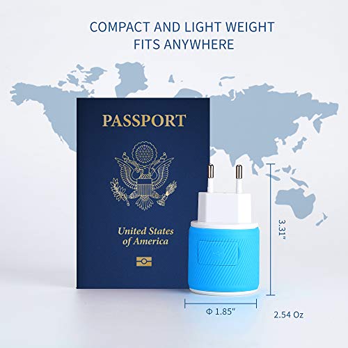 image for OREI European Travel Plug Adapter with Dual USB + Surge Protection - f