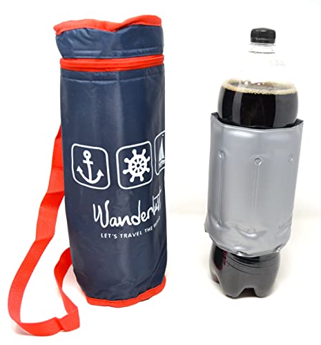 Nevara mit Weinkühler, blau, 4 l, Total Hydalo, 2 l, 2 l, Flaschen, XXL, flexibel, tragbar, für Strand, Camping, Kühltasche, Camouflage, Militärgrün