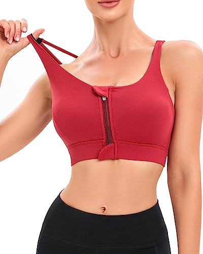 YOGAPRO Chirurgischer Sport-BH mit Reißverschluss vorne, nach Brustoperationen, Mastektomie, Kompressions-Still-BH mit herausnehmbaren Polstern, Burgund2, Medium YOGAPRO Chirurgischer Sport-BH mit Reißverschluss vorne, nach Brustoperationen, Mastektomie, Kompressions-Still-BH mit herausnehmbaren Polstern, Burgund2, Medium