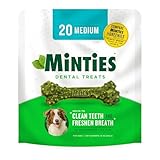 Minties Dental Chews for Dogs, 20 Count, Vet-Recommended Mint-Flavored Dental Treats for Medium Dogs 25-50 lbs, Dental Bones Clean Teeth, Fight Bad Breath, and Removes Plaque and Tartar