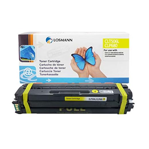 LOSMANN Toner kompatibel med Samsung CLT-506L CLT-K506L C506L M506L Y506L ersättning för Samsung CLP-680 CLP-680DW CLP-680ND CLX-6260FD 6260FR CLX-6260FW CLX-6260ND CLX-6260 Premium Line laserskrivare 1x Gelb Toner