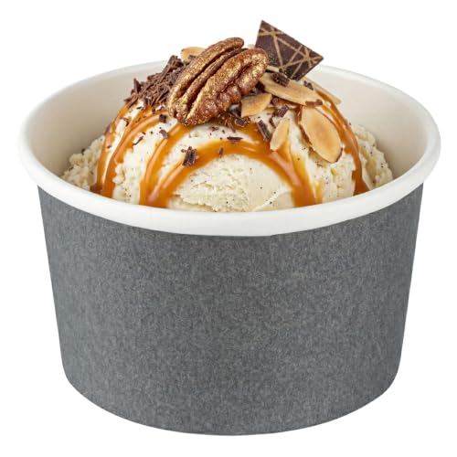 Image of Coppetta 5-Ounce Dessert Cups, 50 Disposable Ice Cream Cups - Lids Sold Separately, Sturdy, Gray Paper Frozen Yogurt Bowls, For Hot And Cold Foods, Perfect For Gelato Or Mousse - Restaurantware