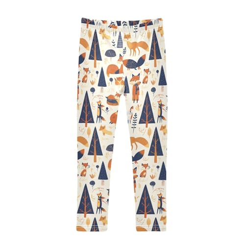 KLL Safari Animals Fox Toddler Baby Girl Athletic Leggings Fashion Full Length Lounge Pants Sports