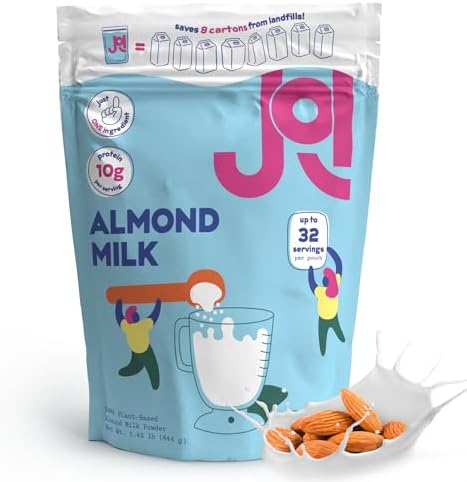 JOI Almond Milk Plant-Based Milk Powder, Non-Dairy Milk Substitute, No Preservatives, No Gums, No Added Sugar, Vegan, Non-GMO, Kosher, 10g Protein per Serving, Up to 32 Servings, 1.42 lb (644 g)