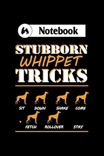  Notebook: greyhound whippet dog love funny : Dog walking log book 6x9 100 pages no bleed