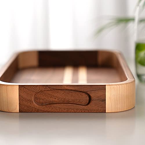 Plateau de serrage incrusté en bois pour organisation maison - 8