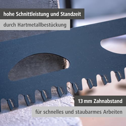 wolfcraft Säbelsägeblatt, 365 mm - 2668000 - Für grobe, gerade Schnitte durch Porenbeton und Hohlziegel - Made in Germany - lange Standzeit