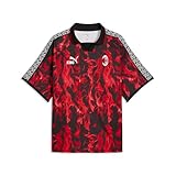 PUMA Mens Ac Milan King Retro Collared Short Sleeve Jersey Casual - Red - Size XL