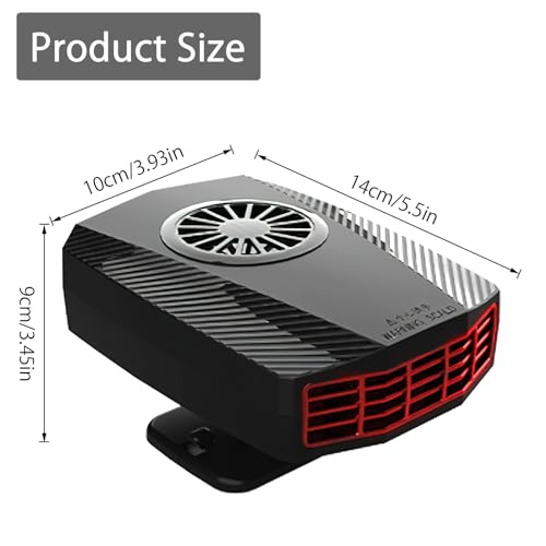 HENGBIRD Auto Heizlüfter, 12V 150W Auto Defroster Demister, Auto Heizung Defroster und Kühlventilator, 360° Drehbar, 2-in-1 Auto Warmluftgebläse Elektrisch Fan Windschutzscheibe Defroster Demister