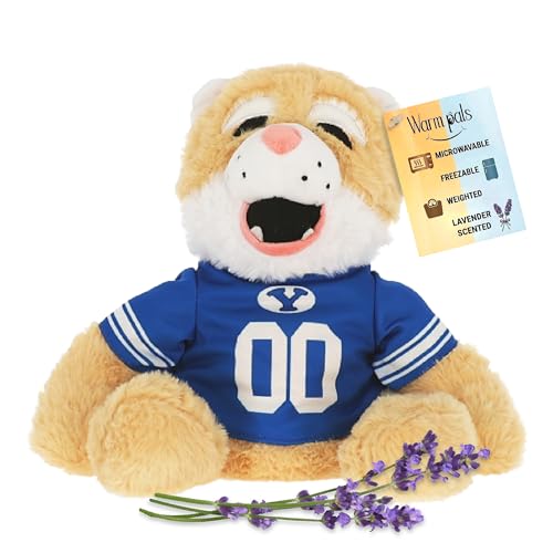 Warm Pals Cosmo the Cougar Brigham Young University Mascot BYU - Heatable Coolable Bedtime Comfort Plushie 1.5lbs - Cozy Microwavable Lavender Scented Plush Toys - Stuffed Animal Officially Licensed