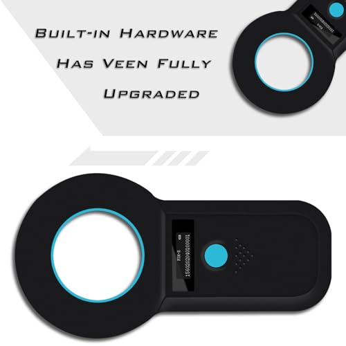 Smoostart Haustier Mikrochipscann, Tierchip Lesegerät Chipleser Hunde Chip Scanner Katze ISO11784/(85) FDX-B/EMID Mikrochip Lesegerät für Hunde/Katze 1000 Daten Können Gespeichert Werden (Schwarz)