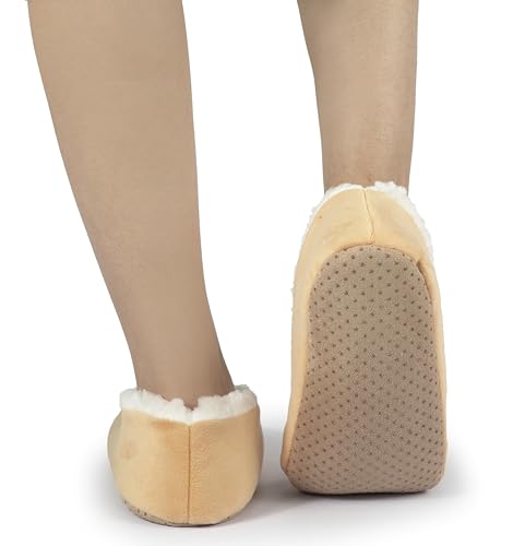 Image of BenSorts Fuzzy Slipper Socks for Women Funny House Slippers with Grips | Warm Cozy Cute Socks Non Slip Gifts Thick Stocking Stuffers Christmas