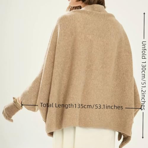 Image of WaJuemy Shrug Sweater Shawl Wraps for Women Soft Cashmere Ponchos Sweater Cardigan Casual Open Front Top Cape Shawls