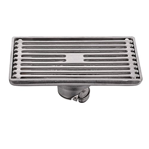Preisvergleich Produktbild CIENCIA Bodenablauf Edelstahl Duschablauf Badablauf Bodenablauf Abnehmbar Duschablaufrinne Bodenbefestigung, 5.7"x3.6", FD004
