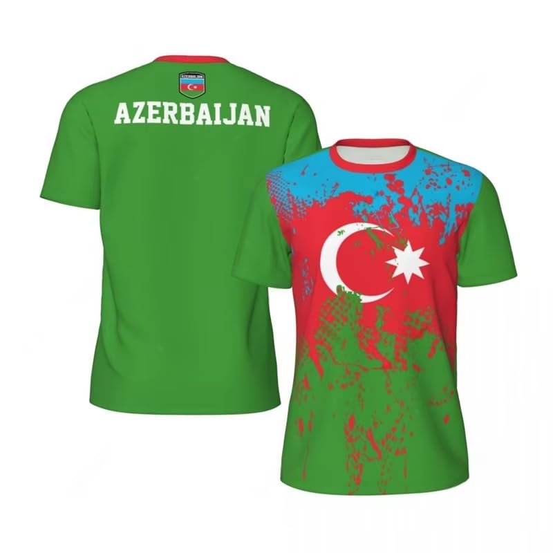 T-Shirt Azerbaïdjan avec motif drapeau effet 3D ultra réaliste