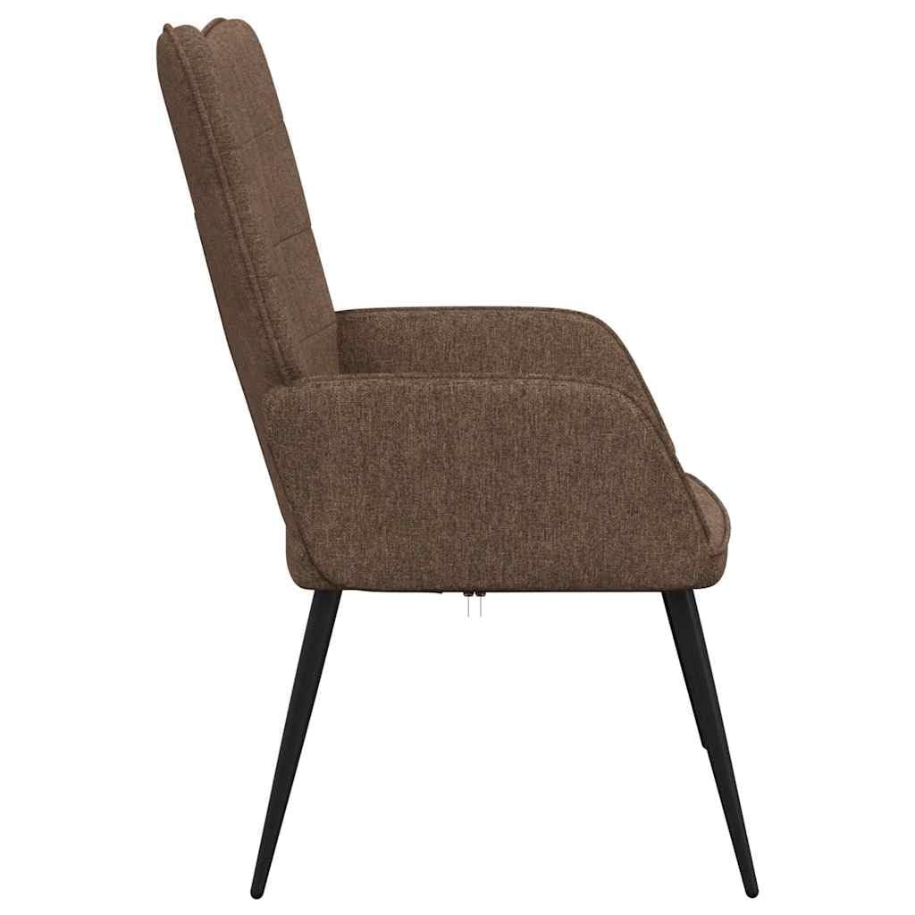 Sillón de relax de tela marrón, moderno sillón acento para salón y dormitorio, cómodo sillón de lectura con estructura de acero, cómodo sillón para relajarse