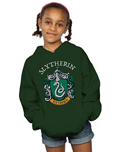 Harry Potter Girls Slytherin Crest Hoodie Forest Green 5-6 Years