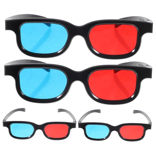 HOMSFOU 4pcs Glasses for Movies and Plastic Eyewear for Tv Projectors Computers Comfortable Lightweight Viewing Experience Distortion Vision