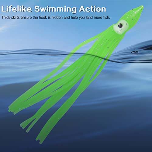Fishing Squid Skirts Octopus Lures, Glow Soft Plastic Fishing Bait Trolling Lure Saltwater For Bass Salmon Trout Multicolored 7Cm 9Cm 11Cm #TOP2