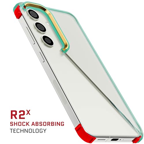 Image of Ghostek Covert Galaxy S24 Phone Case Clear with Military Grade Shockproof Protection, Non-Slip Grip, Protective Silicone Cover Designed for 2024 Samsung Galaxy S24 (6.2 inch) (Teal)