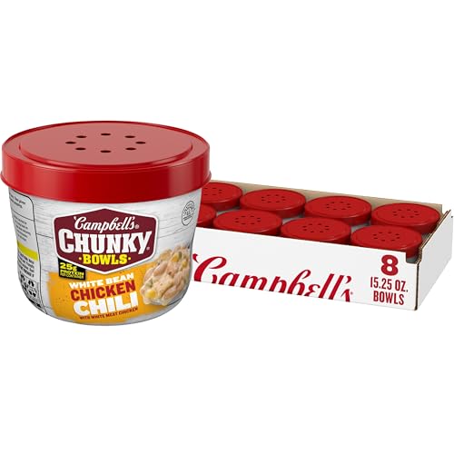 Image of Campbell's Chunky White Bean Chicken Chili, 15.25 oz Bowl (Pack of 8)