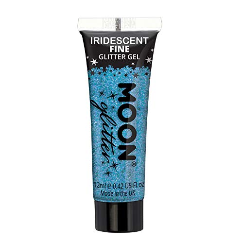 Iridescent Fine Face & Body Glitter Gel by Moon Glitter - 0.40fl oz - Blue - Glitter Face Paint