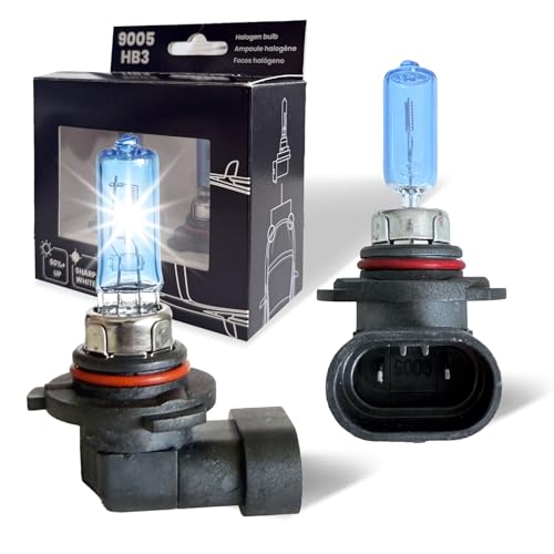 GRUOTVSZAK 9005 Halogen Headlight Bulb Sharp White Increased Brightness 12V High Beam, Low Beam Fog Replacement Bulb 2 Pack