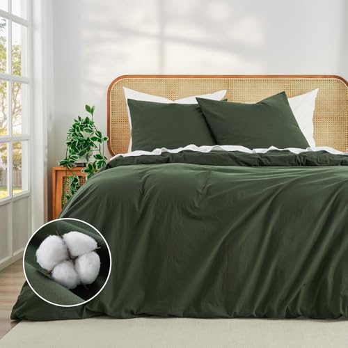 Duvetnova Baumwolle Bettwäsche 200x200 Grün Superweiche 100%...