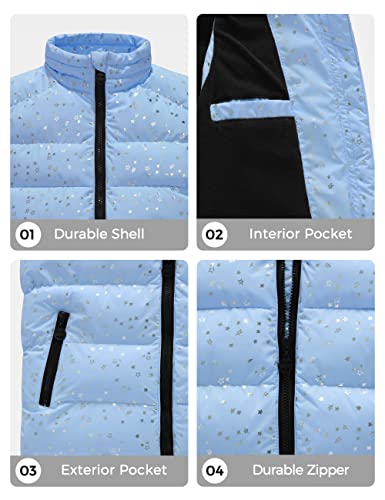 Wantdo Girl's Windproof Vest Winter Coat Thicken Padded Warm Puffer Jacket Blue Star 14/16 #TOP5