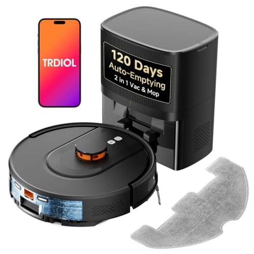 Image of Robot Vacuum and Mop,120-Day Self-Emptying with 6000Pa Suction,LiDAR Navigation & Smart Mapping & No-Go Zones,Anti-Tangle,for Pet Hair,Carpets and Hard Floor