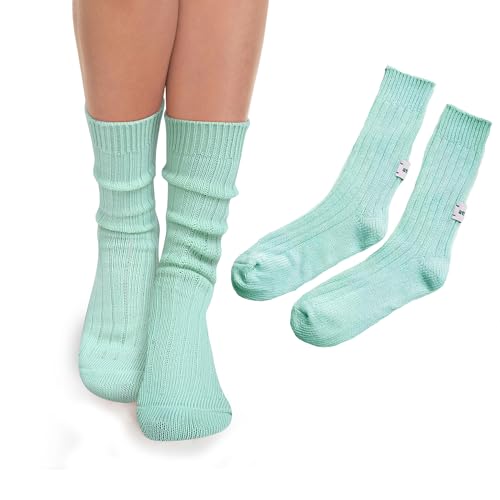 Image of Benefeet Sox Crew Socks for Women Retro Cotton Ribbed Knit Casual Socks Solid Color Athletic Sock