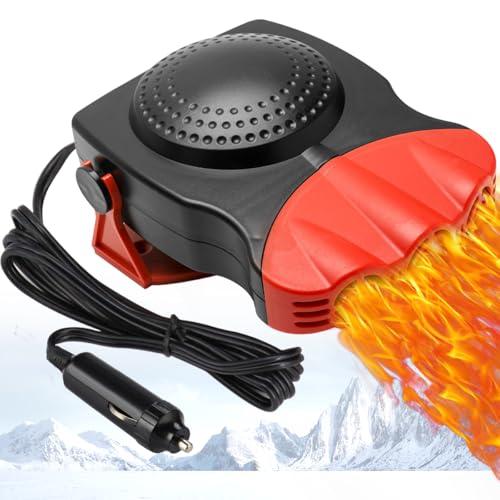 12V Car Heater, Portable Car Heater and Defroster, 150W Car Heater that Plugs Into Cigarette Lighter, Windshield Defogger