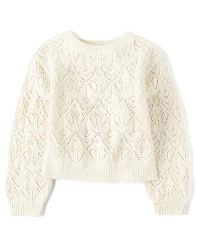 Image of The Children's Place Girls' Long Sleeve Crew Neck Pullover Sweater