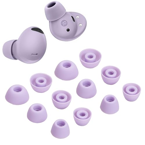 Replacement Earbuds Tips Silicone Eartips for Samsung Galaxy Buds 2 Pro Headphones Fit in Case Buds Tips 6 Pairs (Bora Purple)