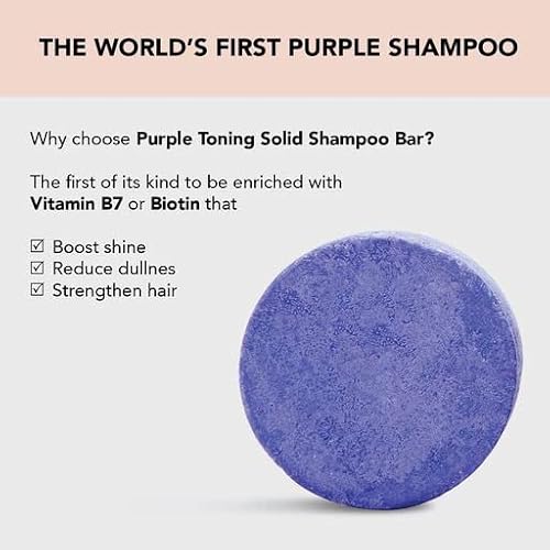 Kitsch Purple Shampoo Bar For Blonde Hair - Toning Purple Shampoo Bars With Biotin For Strengthening Hair & Neutralizing Brassy Tones | Vegan Solid Shampoo Bar For Hair Shine | Zero Waste, 3.2 Oz #TOP2