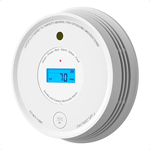 AEGISLINK Détecteur de Fumée et de Monoxyde de Carbone Interconnecté sans Fil avec Une Pile Remplaçable, Détecteur d’Incendie et de CO Couplée par RF avec Une Bouton Test/Silence, SC-RF220, Lot de 1 Cover