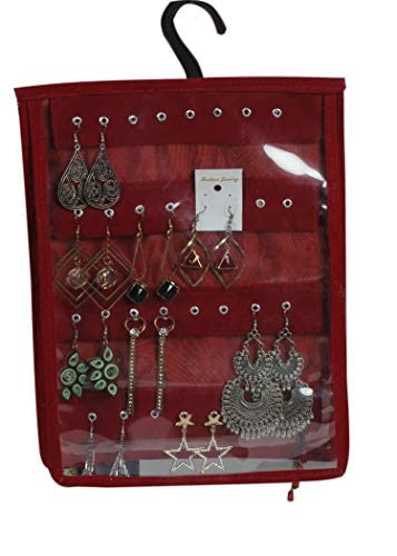 Image of Sunesh Creation Makeup Pouches Necklace Earrings Cosmetic Vanity Storage Box Jewellery Organizer Toiletry Organizer Pouch Zipper Bag Wall Organizer for Women Girls