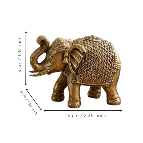 Image of eCraftIndia Set of 2 Brass Elephant Statue Decorative Showpiece Gift for Diwali Housewarming Birthday | Elephant showpiece for Home Decor